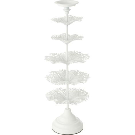 Photophore Design en Métal "Arbre" 62cm Blanc