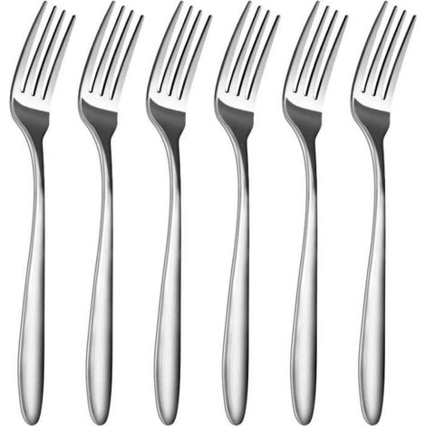 Ensemble de 12 fourchettes de table en acier inoxydable, argent (1/4)
