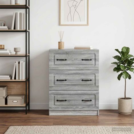 Armoire à tiroirs 2 tiroirs en bois d’ingénierie Sonoma gris 66 x 34,5 x 87 cm - PANGIVO (1/5)