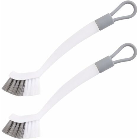 VURAHOME - Brosse Nettoyage Salle de Bain,Brosse de Nettoyage Cuisine,2 Brosses,Blanc Gris,Outil d'élimination des Taches intégré,pour Cuisine,Salle de Bains,de (1/5)