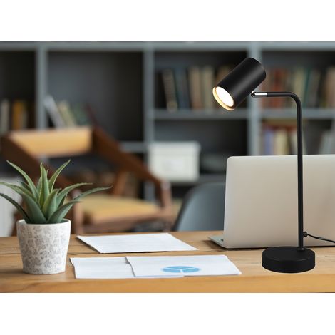 Schreibtischlampe MARLEY in Schwarz matt, Spot schwenkbar, Höhe 45cm (1/5)