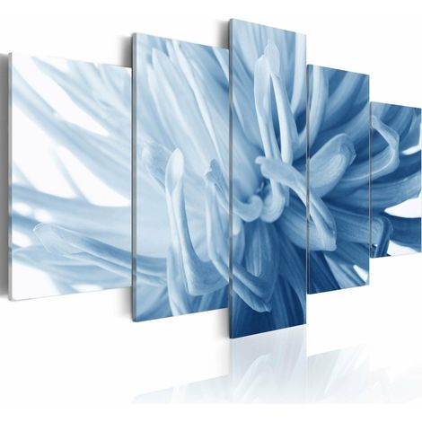 Tableau dahlia bleu - 100 x 50 cm (1/3)