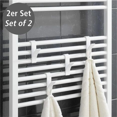Lot de 12 crochets porte-serviettes pour radiateur, clips en ABS blanc transparent, 36 mm, 2 kg, pour salle de bain ou cuisine. (1/3)
