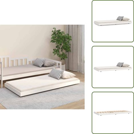 Letto in pino - vidaXL Letto senza Materasso Bianco 90x190 cm in Legno Massello Pino -