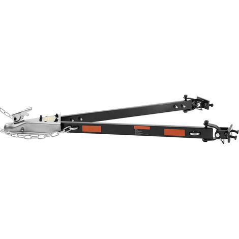 Barre de remorquage universelle, capacité 2500 kg, acier allié revêtu poudre, fixation sur pare-chocs, attelage 5 cm, ouverture 100 cm, pour caravane, voiture, remorque. (1/5)