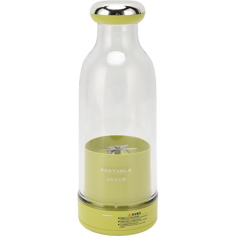 Blender portable pour milkshakes et smoothies, blender individuel, extracteur de jus électrique, bouteille équipée de 6 lames pour un mixage puissant, vert clair (1/5)