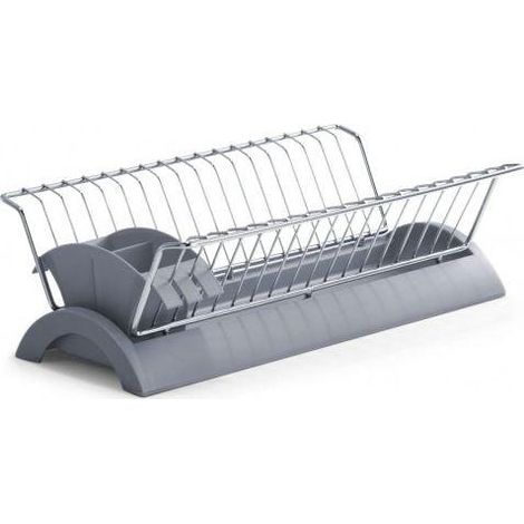 Scolapiatti moderno Zeller in cromo 42x22x14 cm