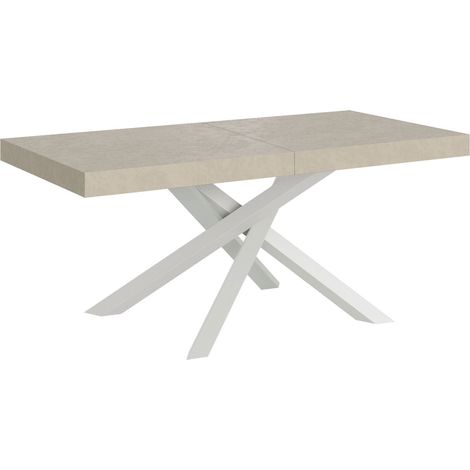 Tavolo Allungabile 200-304x90x77 cm Volantis Cashmere Telaio Bianco (1/4)