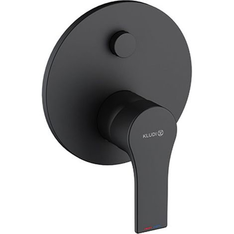 KLUDI ZENTA SL Juego preinstalación para grifo mezclador monomando empotrado para bañera/ducha Push con unidad funcional, con seguridad inherente, para KLUDI SLIM.BOXX 88022, negro mate, 487633965