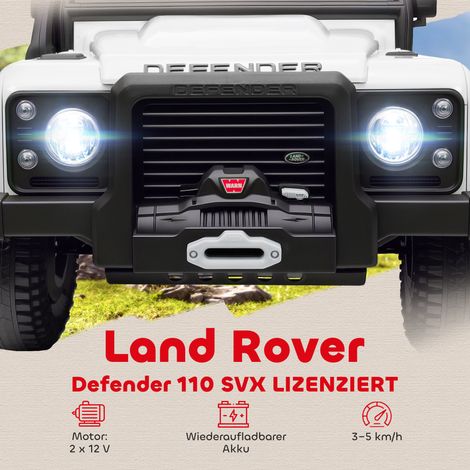 Voiture électrique enfant 12V avec télécommande, musique, klaxon et feux LED - Blanche