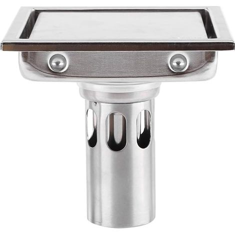 Bonde de sol carrée pour douche, en acier inoxydable 304, 110 mm, adaptée aux zones humides et à l'évacuation des eaux usées domestiques.-AquaForge (1/5)