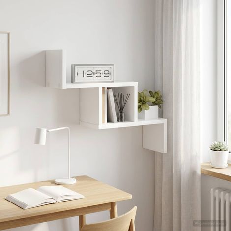 vidaXL Estante de pared Blanco 48 x 15 x 42 cm Madera de ingeniería (1/5)
