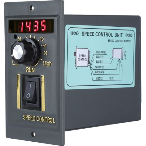 220 V Wechselstrom, 50 Hz, 15–400 W, digitaler, stufenlos einstellbarer Motordrehzahlregler, 0–1450 U/min (250 W) (1/5)