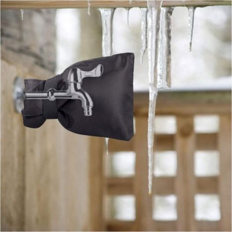 2 Pièce Housse de Robinet Extérieur Couvercle de Protection Antigel de Robinets Vent Résistant Imperméable pour Hiver Ja Étiquette (1/4)