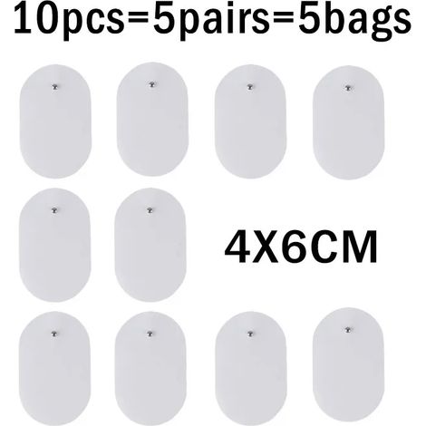 Packung mit 10 wiederverwendbaren Gel-TENS-Elektroden mit 3,5-mm-Stecker für elektrische Massagegeräte, Akupunktur, EMS-Nerven- und Muskelstimulation  05903-AquaForge