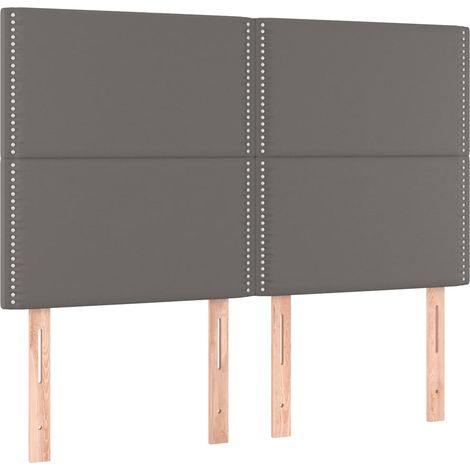Maison Exclusive - Cabecero de cama gris 144x5x118/128 cm piel si (1/5)