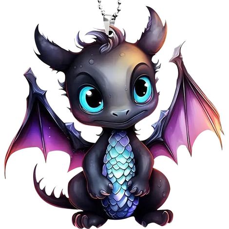 Pendentif Dragon - Décoration Acrylique pour Arbre de Noël - Accessoire Suspendu pour Voiture - Lot de 1 (1/5)