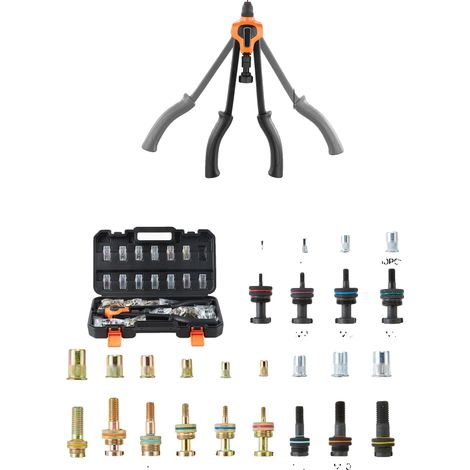 Kit d'outils pour écrous à rivet, mandrins interchangeables, prise confortable, 17in (1/2)