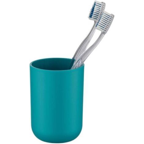 QORVA-Gobelet Salle de Bain, Porte Brosse à Dent, Brasil, plastique PET incassable, ø7,3 x10,3 cm, Turquoise (1/3)