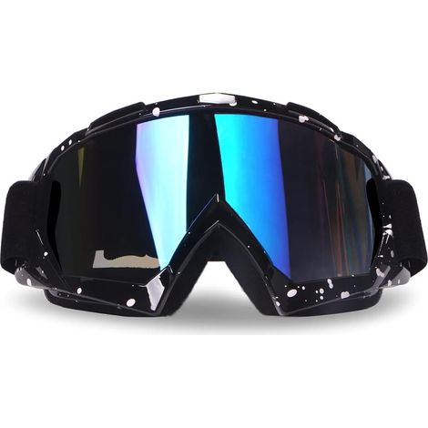 Lunettes De Protection Moto - 1 Pièce - Tpu Et Pc - Anti-Uv Et Anti-Buée - Cyclisme Et Ski - Noir (1/5)