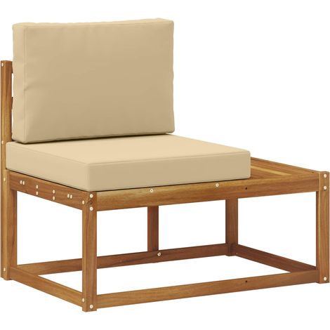 Outdoor End Sofa Natural 91 x 63 x 73 cm Solid Acacia Wood vidaXL