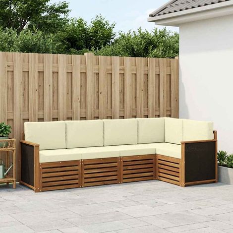 vidaXL Ecksofa Set mit Kissen 4 pcs Natur und Creme (1/5)