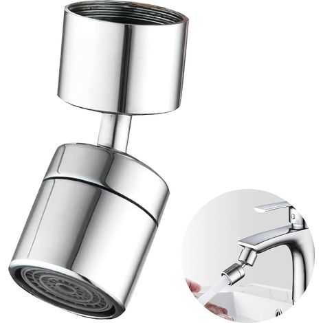 Aérateur de Robinet 360° Pivotant Extenseur de Robinet, Embout Robinet Cuisine, Economiseur d'eau pour Robinets avec Buse à Filetage M22 (1/5)