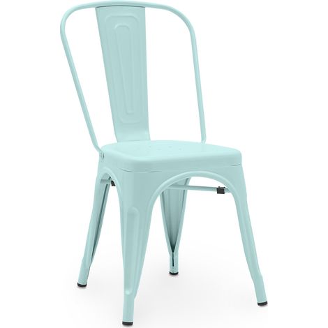 Sedia da pranzo - Design industriale - Acciaio - Opaco - Nuova edizione -Stylix Acquamarina