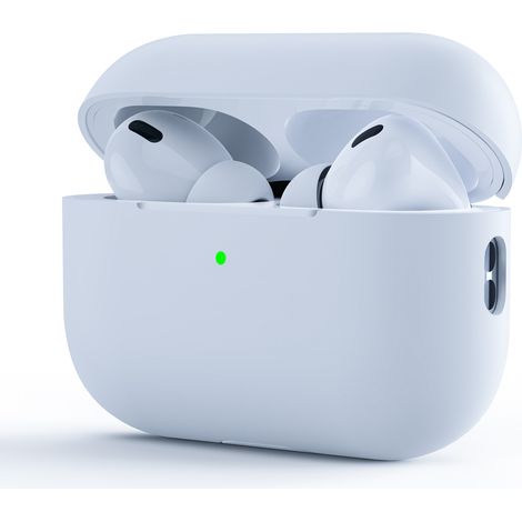 Etui Pour AirPods Pro 2 - Silicone Liquide Souple - Compatible Charge Filaire Et Sans Fil - Voyant LED Visible - Blanc - 1 Piece (1/5)