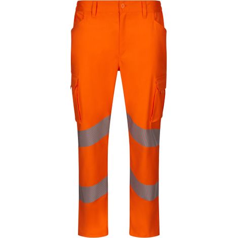 Pantalón flúor con cintas en las piernas stretch AV costura de seguridad VELILLA 303009S 5XL Naranja flúor (1/3)