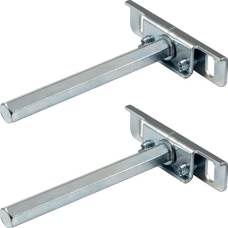 Soporte de pared flotante de metal - Perfil bajo - Diseño compacto - Estante fijo de 10 x 100 mm - Tornillos de fijación - Acero laminado en frío - Paquete de 2 (1/5)