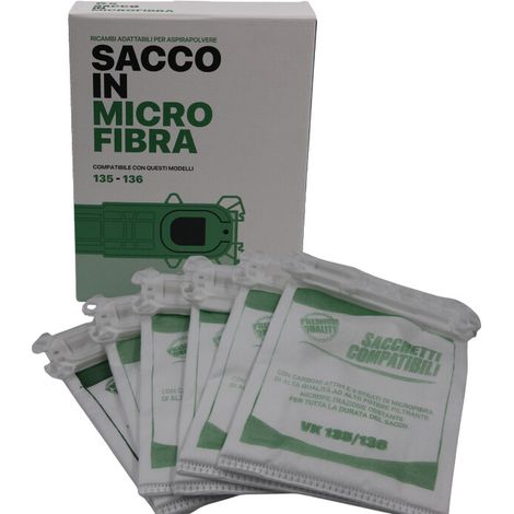 RICAMBIO FOLLETTO SACCO IN MICROFIBRA K135/6 PZ.6