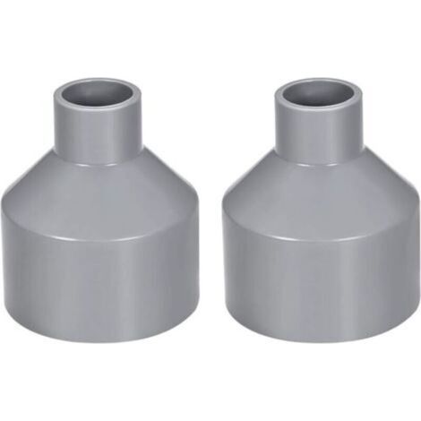 Raccords réducteurs en PVC pour tuyaux d'évacuation – 50 mm x 20 mm – Raccords gris entraxe – Lot de 2 pour les connexions de conduits d'évacuation et de ventilation. (1/4)