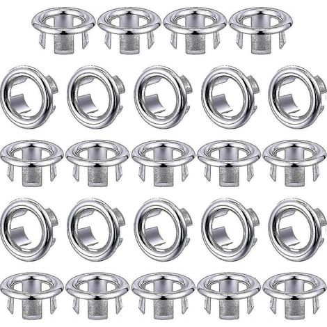 Lot de 24 anneaux de trop-plein pour lavabo, cache-trou de lavabo rond (1/5)