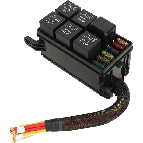 Vorverdrahteter 6-fach Sicherungs- und Relaiskasten mit Abdeckung für Auto, LKW, Boot, 12V Gleichstrom (1/5)