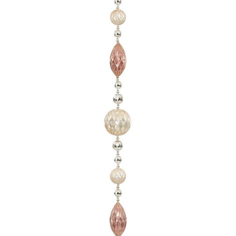 GHIRLANDA PALLINE ROSA E  AVORIO 270CM EDELMAN