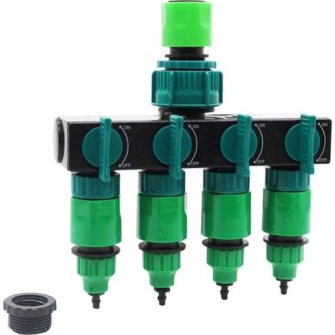 Divisori a 4 vie per irrigazione a goccia da giardino, raccordi per tubi flessibili per accessori da giardino universali (1/5)