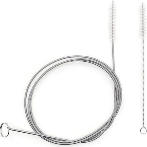 2X Brosse de Nettoyage Flexible avec Long Manche métal pour Trou Drainage réfrigérateur et Tuyau Poche à Eau, Fine Outil Brosse Nettoyage de Trou vidange, Brosse pour sonde d'alimentation (1/5)
