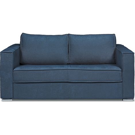 Divano letto 3 posti a ribalta Letto con doghe larghe 140cm Mater. 18cm in Tessuto ciniglia Blu - LORETO (1/4)