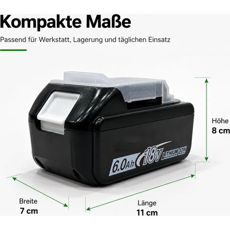 18V 6,0Ah Ersatzakku für Makita BL1860B BL1850B LXT Li-Ion LED (1/5)