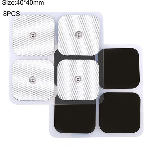Packung mit 8 selbstklebenden Ersatzelektroden für TENS/EMS-Massagegeräte, Muskelstimulatoren, leitfähiges Gel für die Elektrotherapie  00870-AquaForge