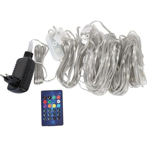 Smart string lights 3 x 3 m, 300 RGB color-changing LEDs, music and voice synchronization, app control, for festivals and parties, EU plug 200-240 V (1/5)