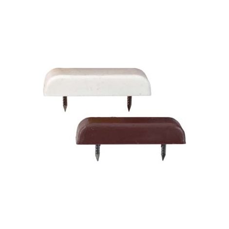 FERMANTINE FERMAPORTE CON 2 CHIODI- - mm.40x10x7, in plastica bianca - 250 pezzi