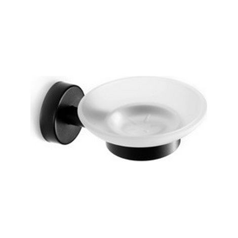 Portasapone vetro e acciaio inox nero opaco installazione a muro  MIRA-N kamalu