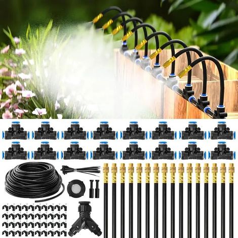 Système d'irrigation goutte à goutte (61 m) 6,35 mm, kit d'irrigation de jardin avec système d'arrosage automatique par atomisation pour potager surélevé extérieur (1/4)