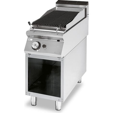 Grillade Gaz en Pierre Lavique, Zone de Cuisson en Fonte, Viande/Poisson 1 Brûleur - P730 - Virtus
