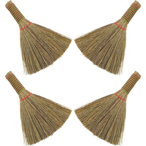 Lot de 4 petits balais bureau 13 cm, brosses à main en herbe pour (1/5)