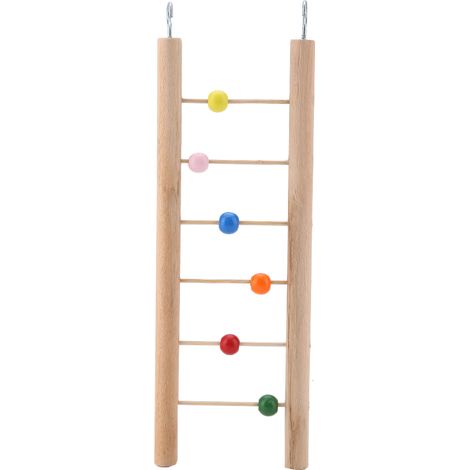 Échelle à Perroquet en Bois avec Perches et Perles - Jouet à Suspendre pour Cage d'Oiseau (1/5)