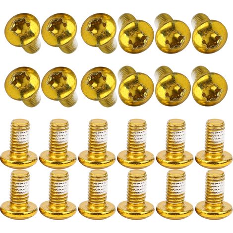 24 vis de frein à disque de vélo ZTTO T25, boulons colorés M5x10 mm/0,4 po, acier résistant à l'usure, couleur or (1/5)