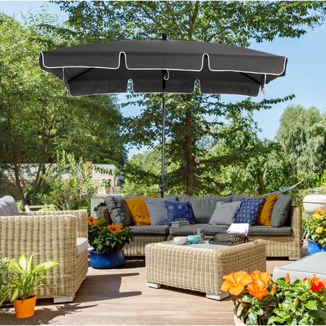 Sombrilla jardín inclinable aluminio 198x130x245 cm OKMYHOME (1/5)